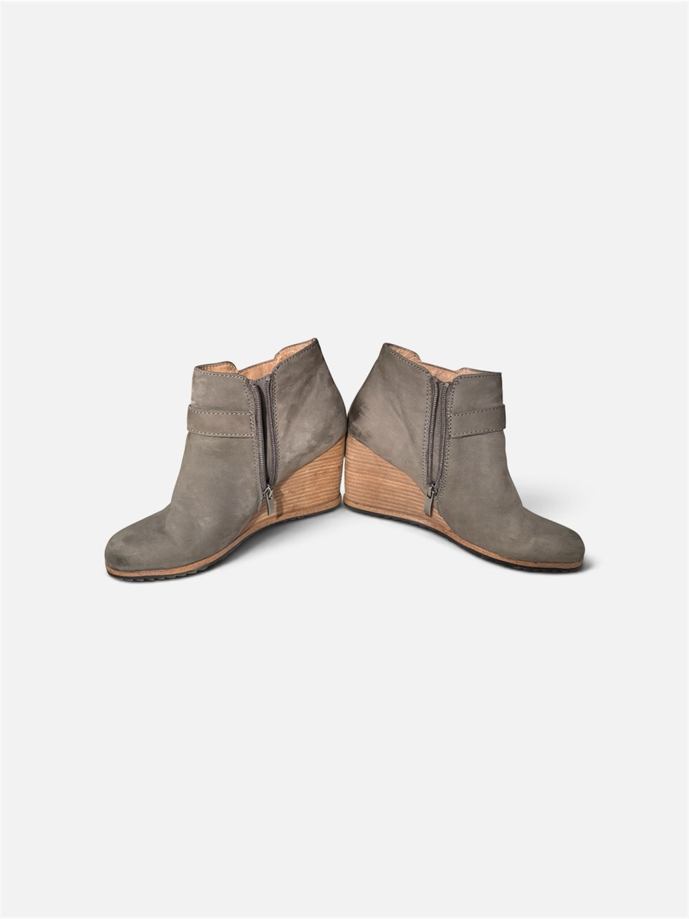 Caslon Gray Suede Ankle Booties